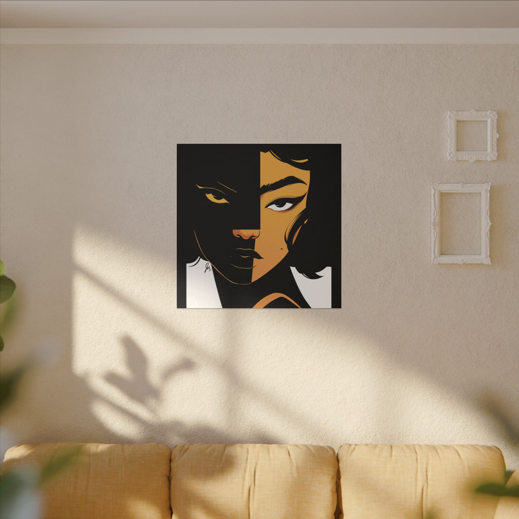 Dual-Tone Portrait Canvas — Bold Black & Gold Loyal Art