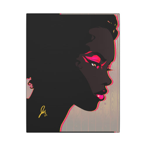 Bold Pink Noir Portrait — Wall Decor