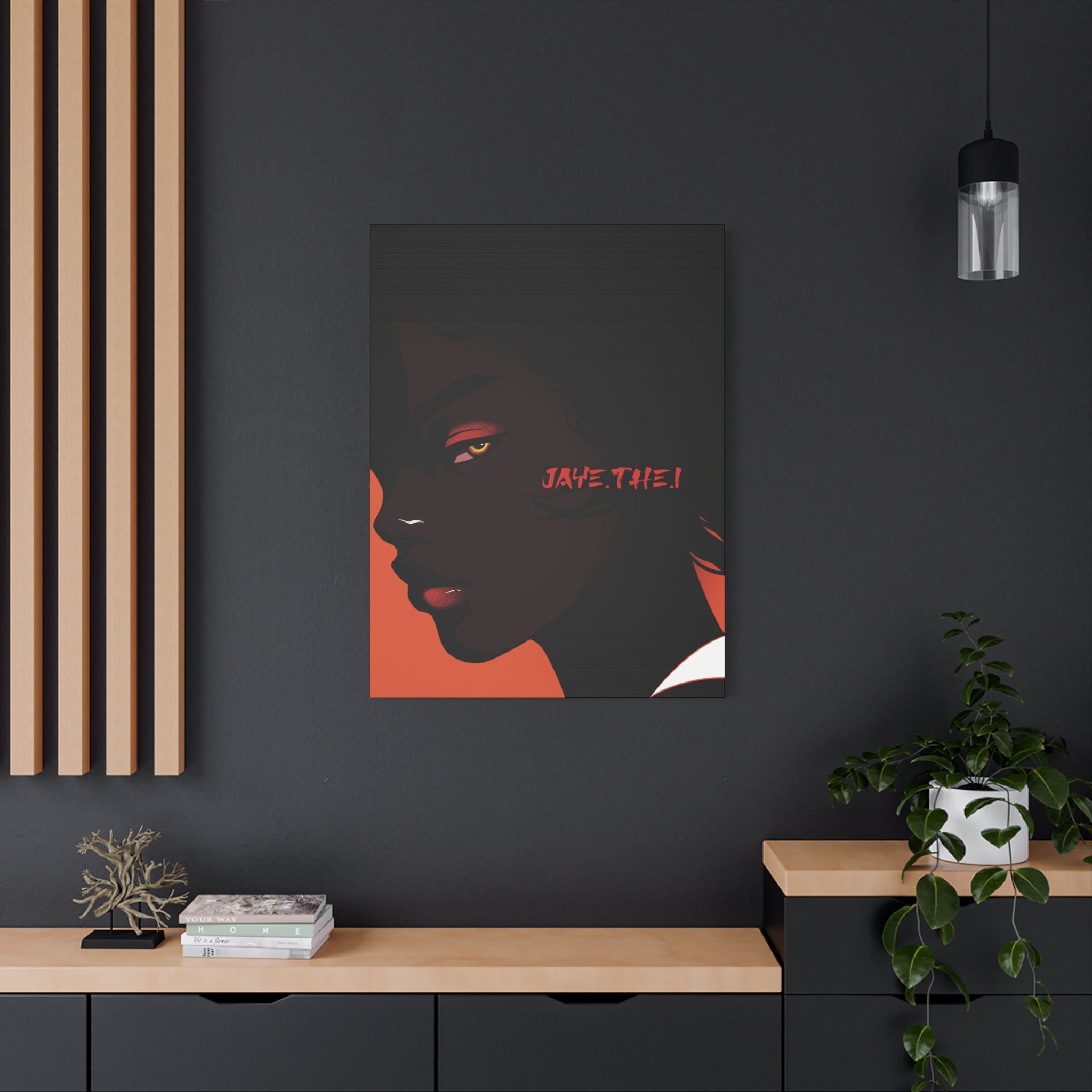 Side Eye Noir Portrait – Bold Afro Chic Portrait Art