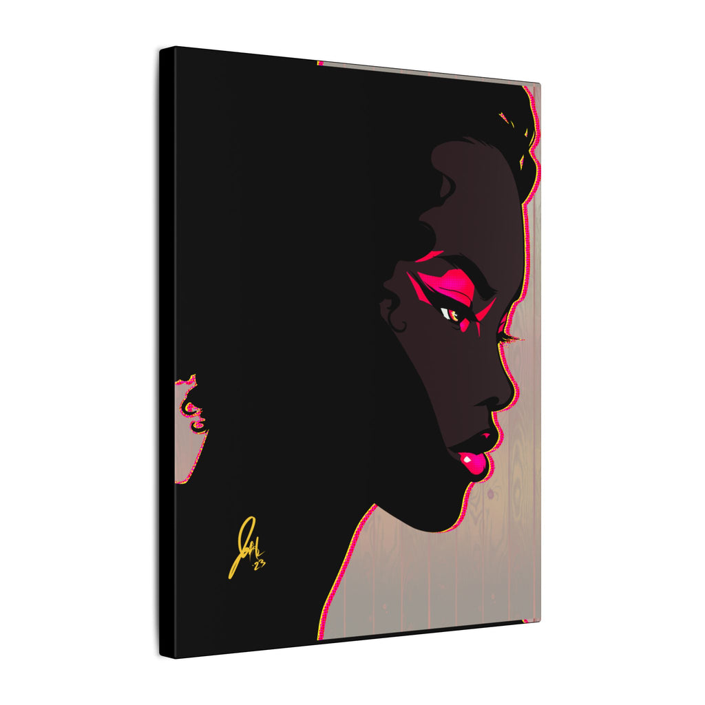 Bold Pink Noir Portrait — Wall Decor