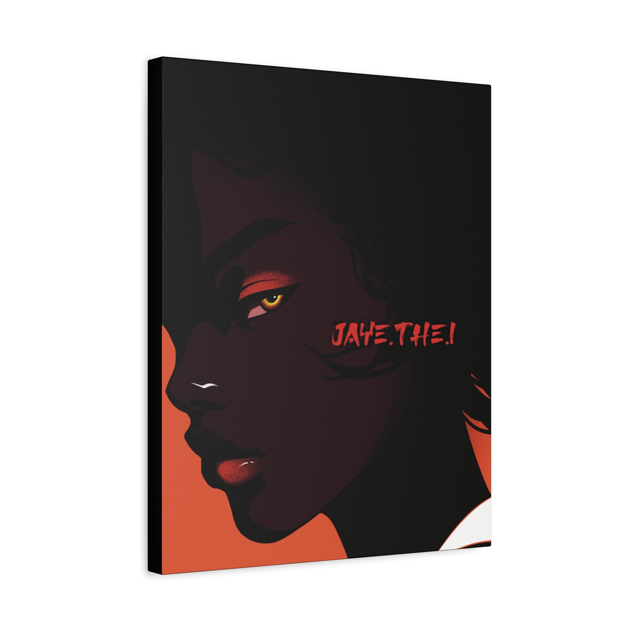 Side Eye Noir Portrait – Bold Afro Chic Portrait Art