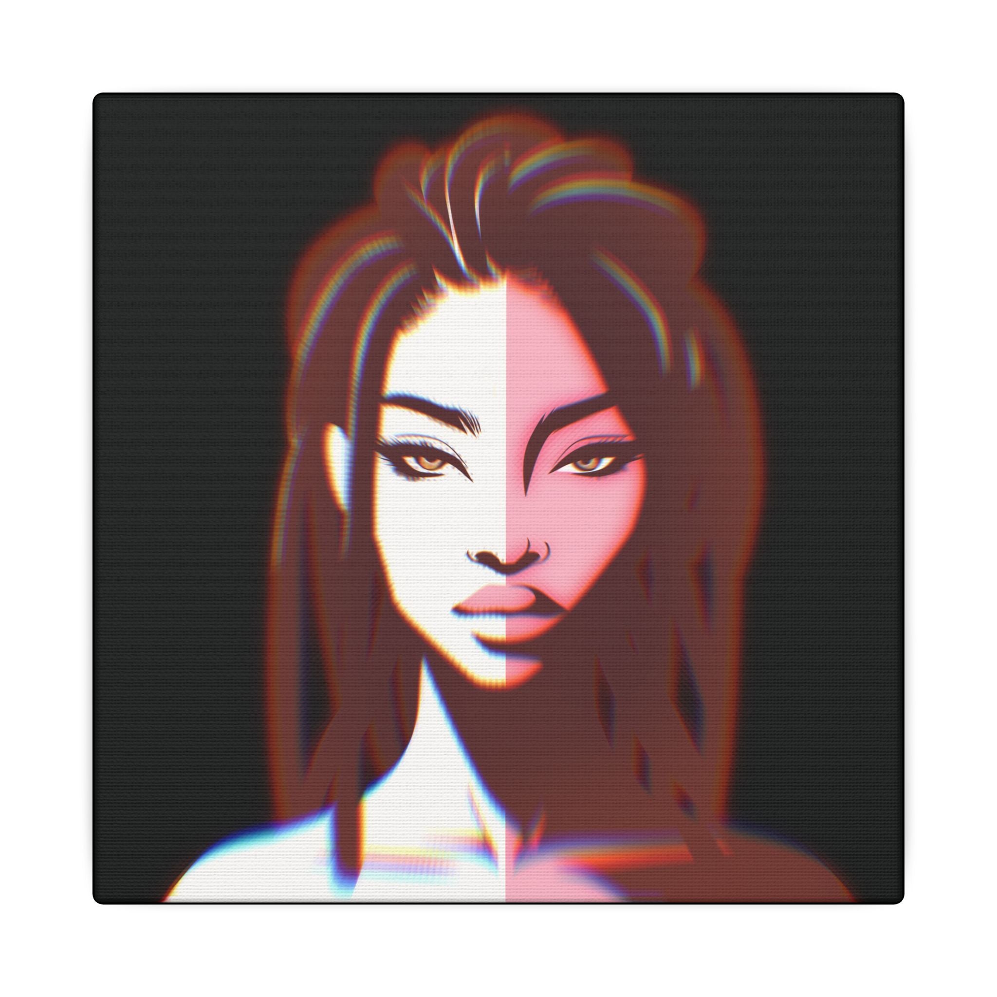 Split-Tone Portrait Canvas Print — Modern