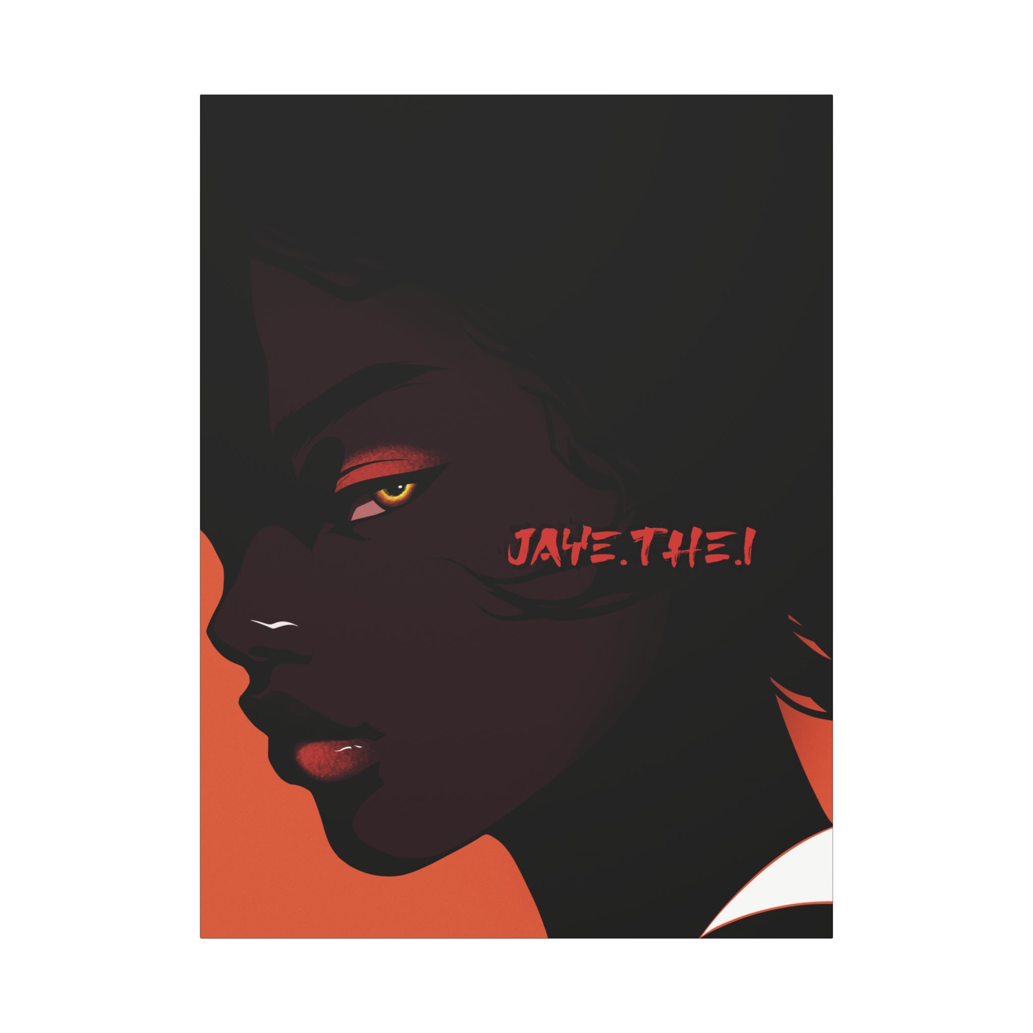 Side Eye Noir Portrait – Bold Afro Chic Portrait Art