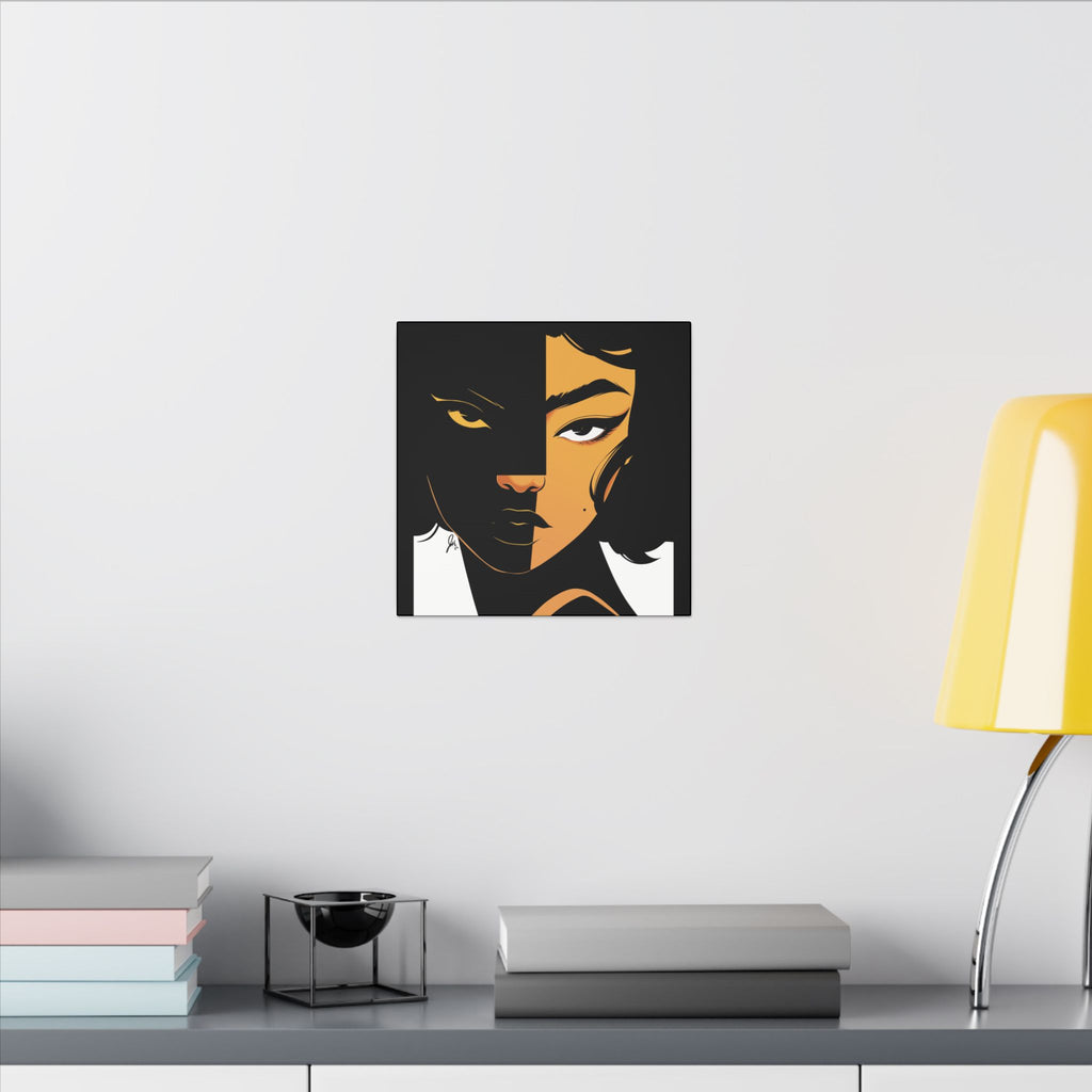 Dual-Tone Portrait Canvas — Bold Black & Gold Loyal Art