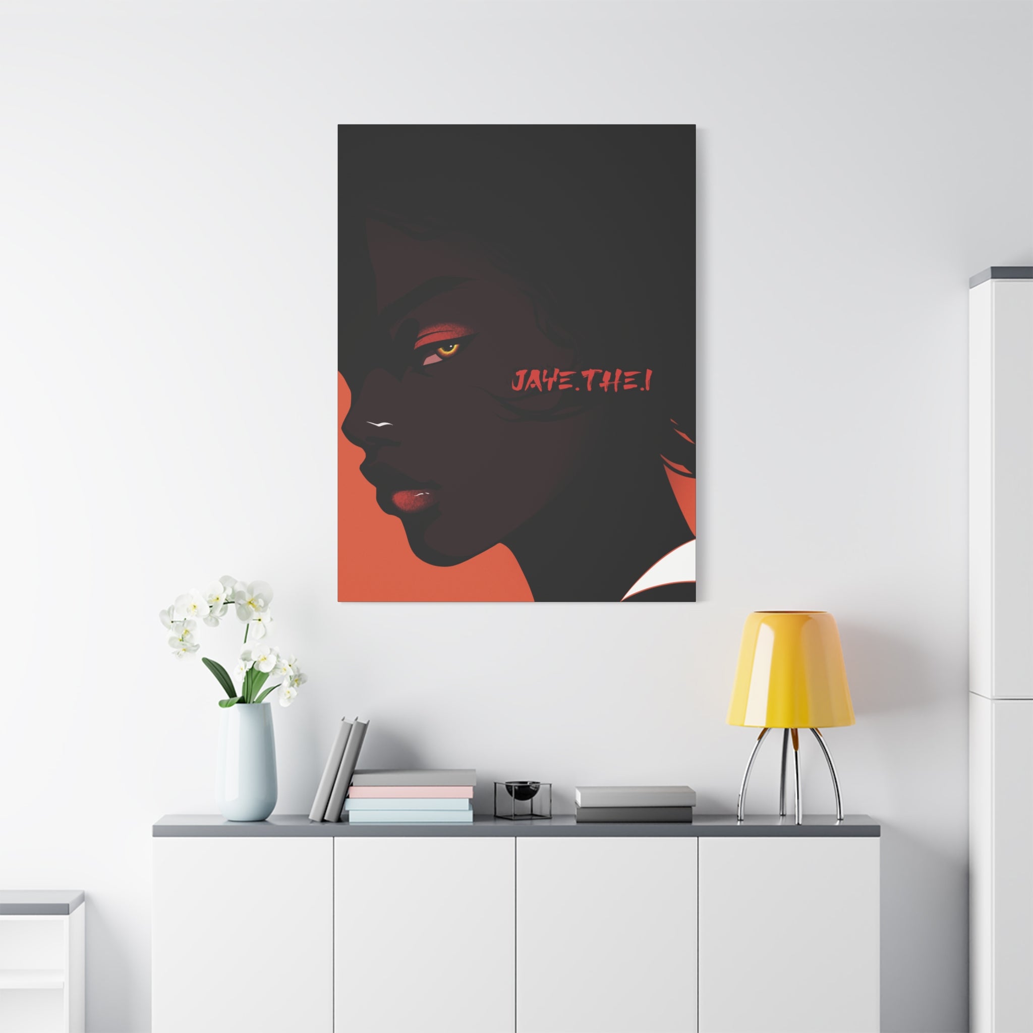 Side Eye Noir Portrait – Bold Afro Chic Portrait Art