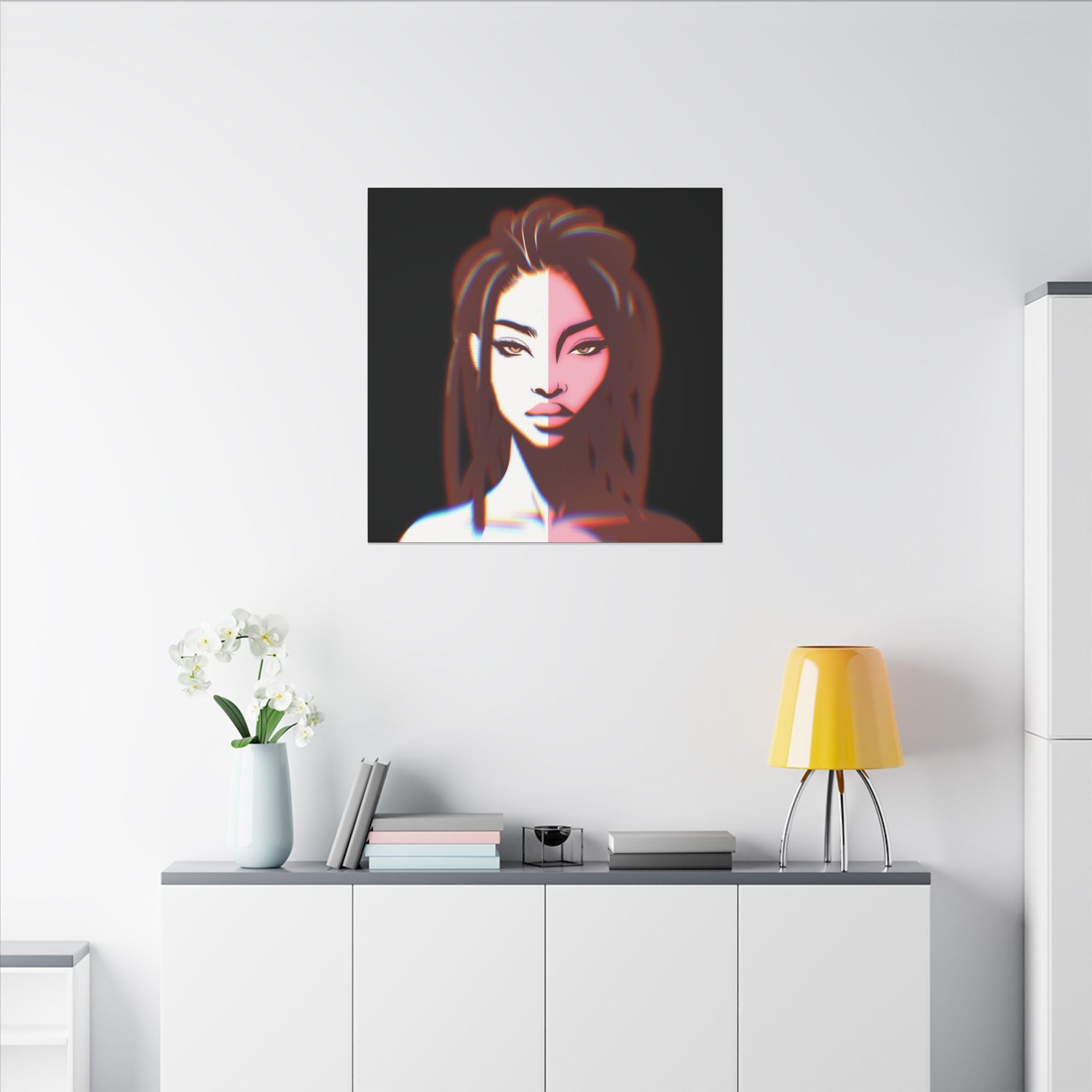 Split-Tone Portrait Canvas Print — Modern