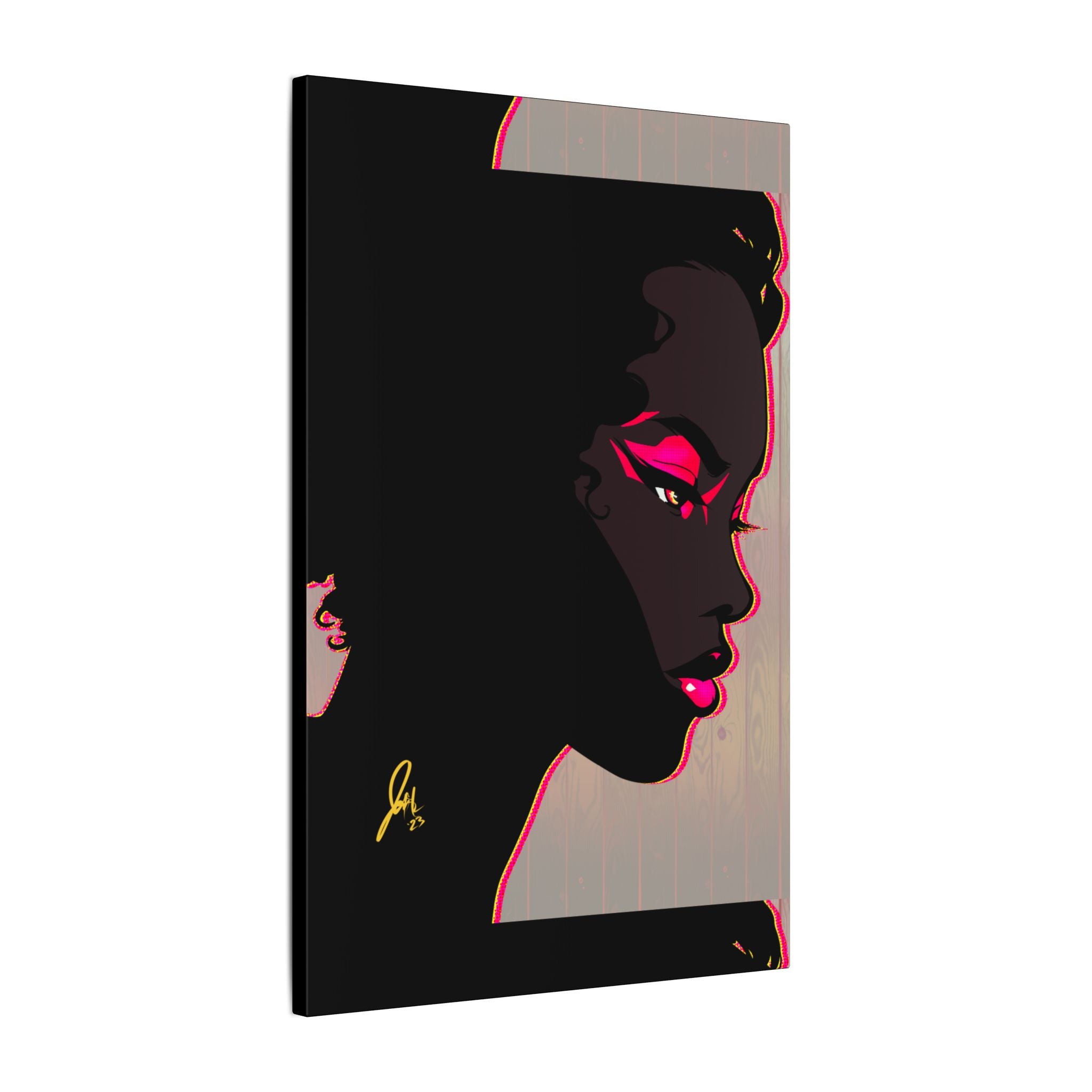 Bold Pink Noir Portrait — Wall Decor