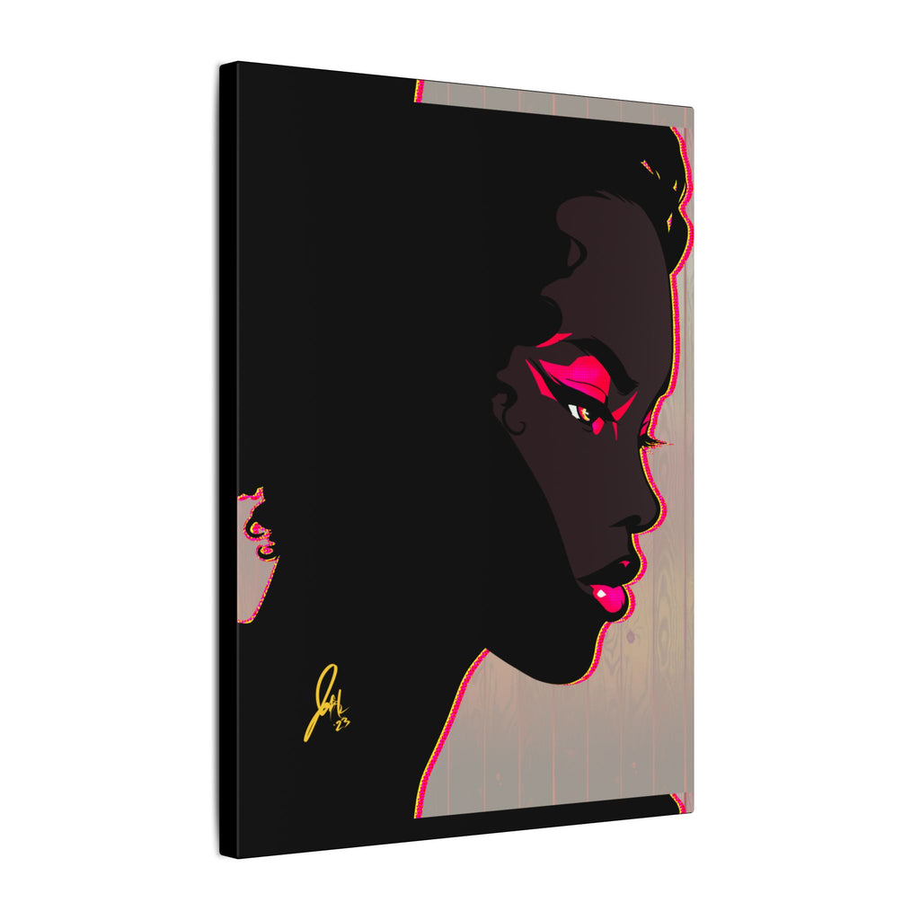Bold Pink Noir Portrait — Wall Decor