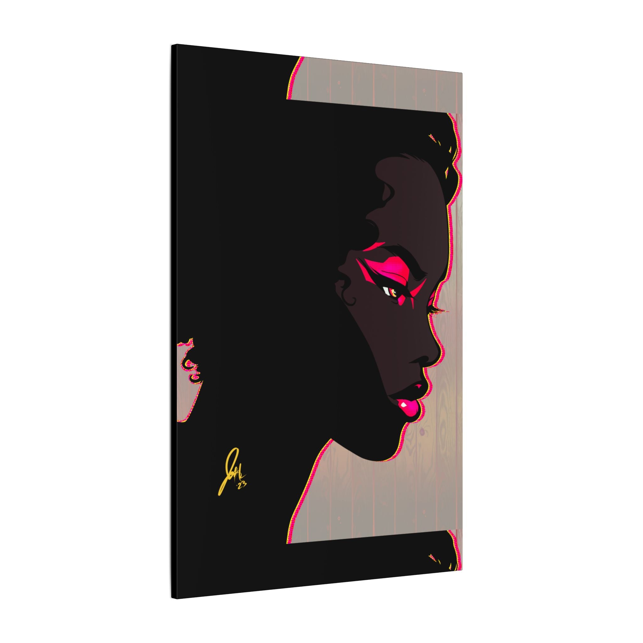 Bold Pink Noir Portrait — Wall Decor