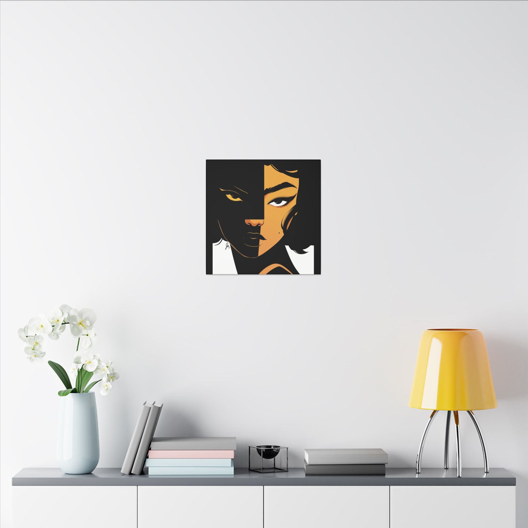Dual-Tone Portrait Canvas — Bold Black & Gold Loyal Art