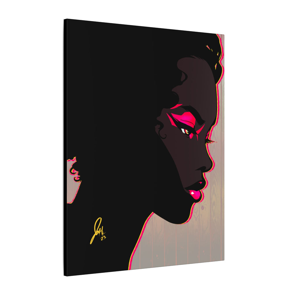 Bold Pink Noir Portrait — Wall Decor
