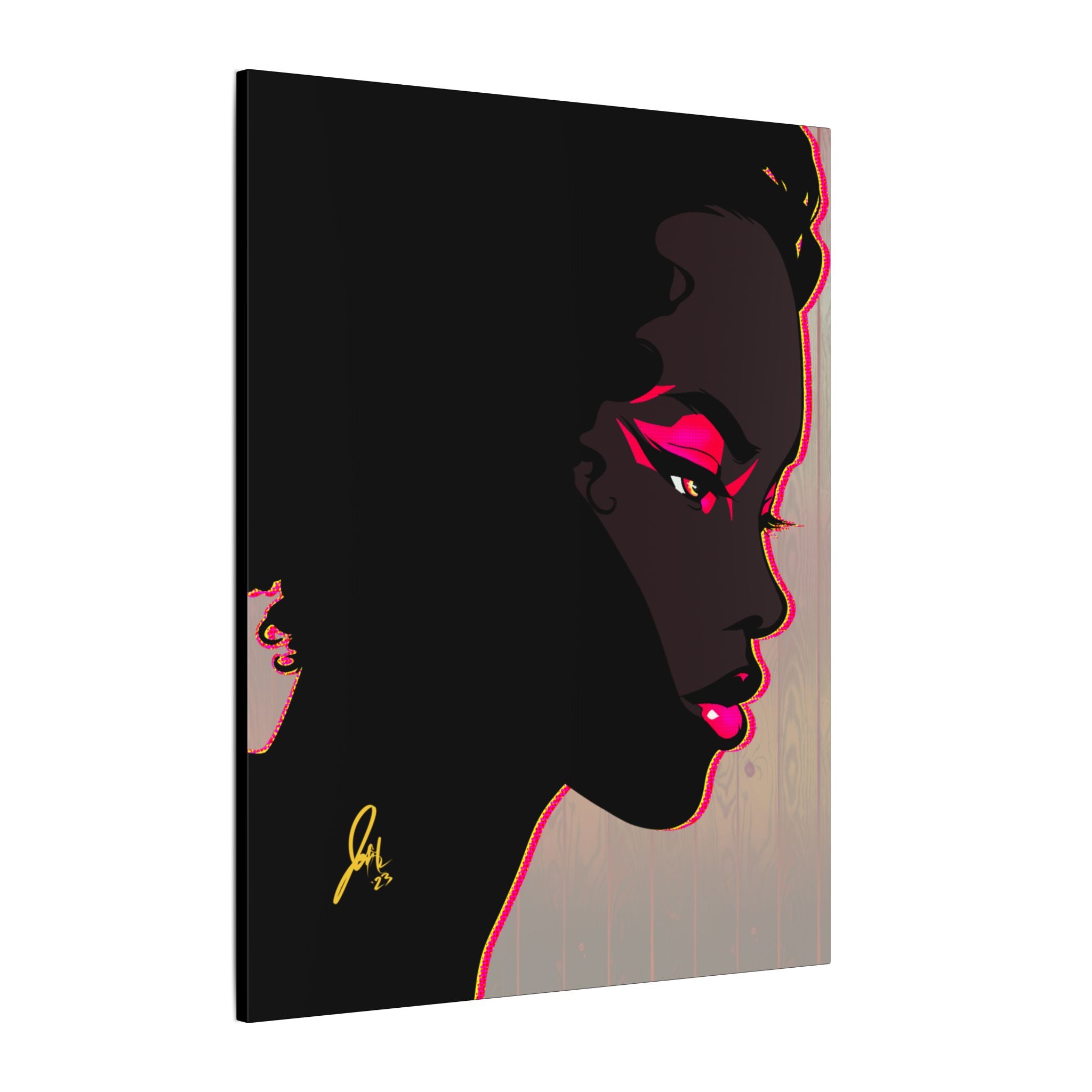 Bold Pink Noir Portrait — Wall Decor