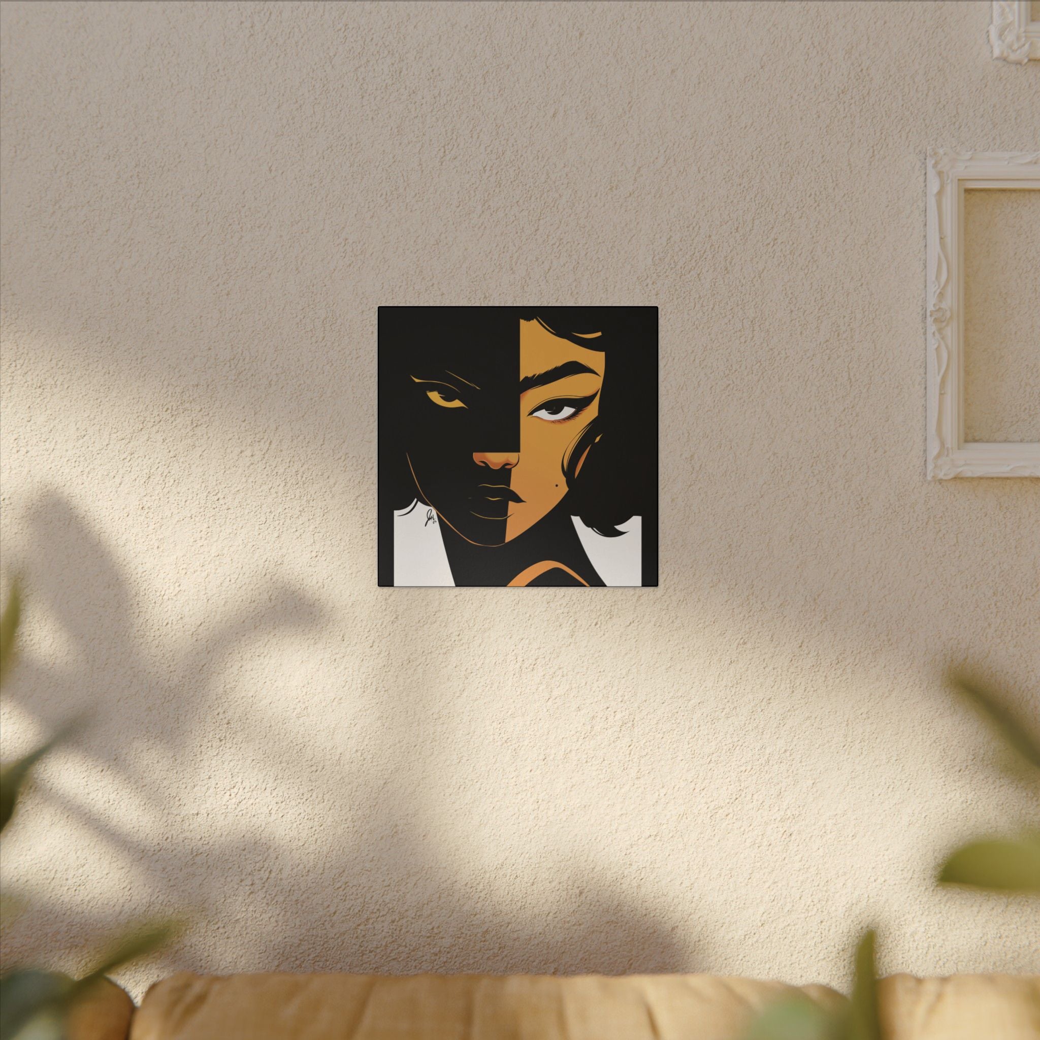 Dual-Tone Portrait Canvas — Bold Black & Gold Loyal Art