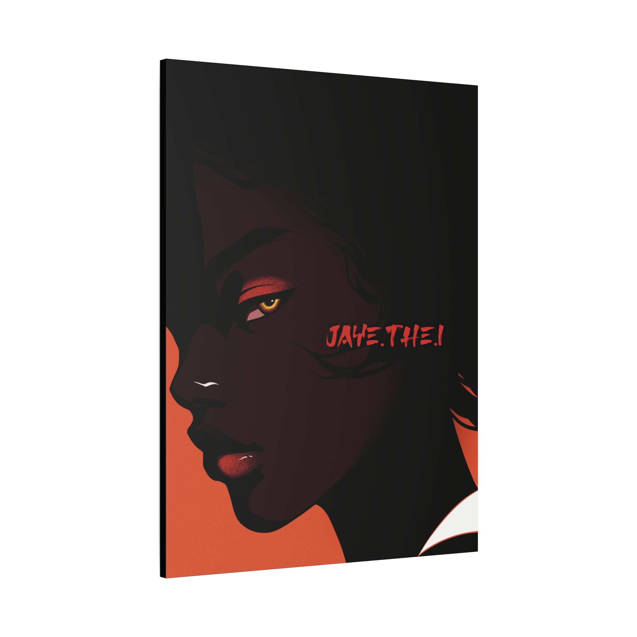 Side Eye Noir Portrait – Bold Afro Chic Portrait Art