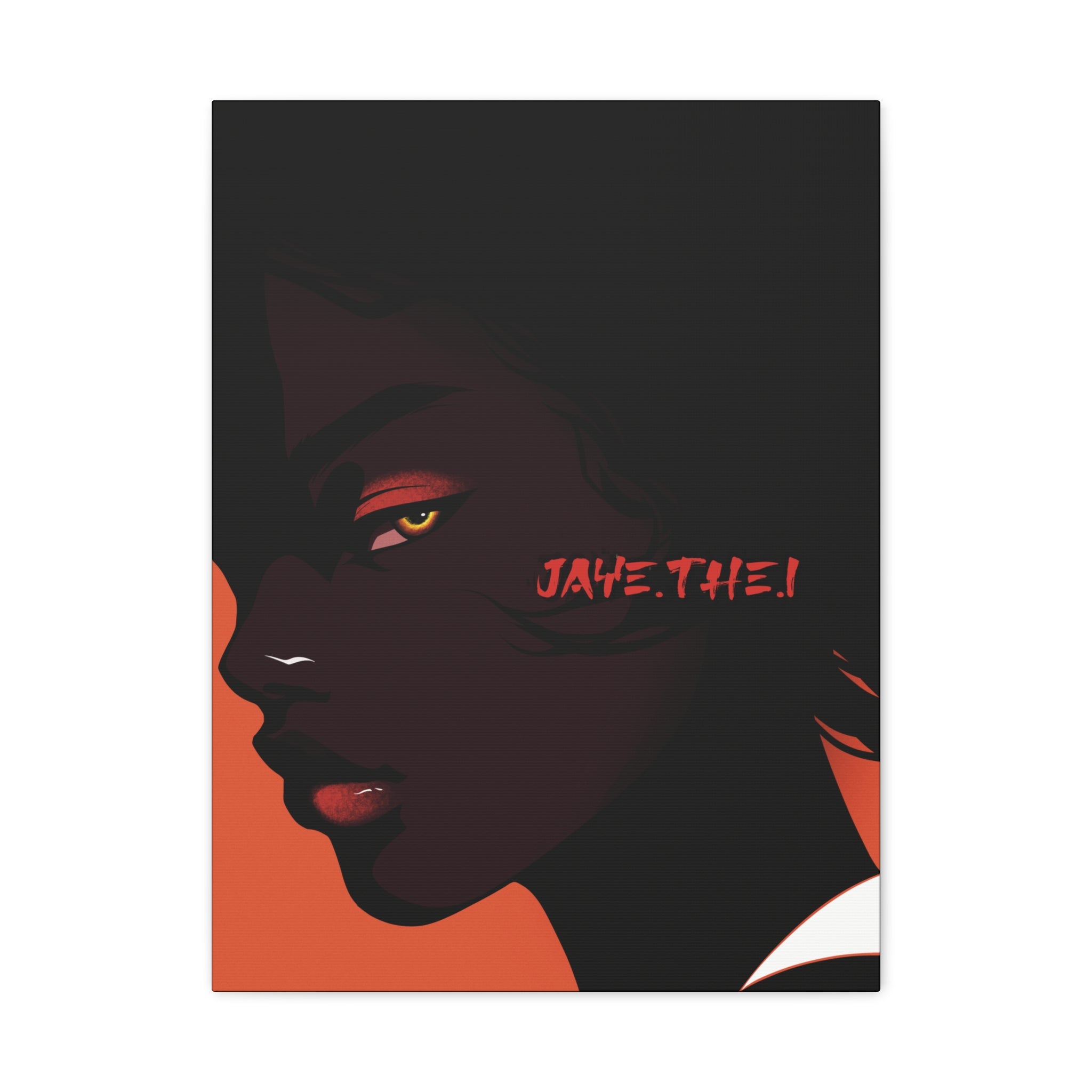 Side Eye Noir Portrait – Bold Afro Chic Portrait Art