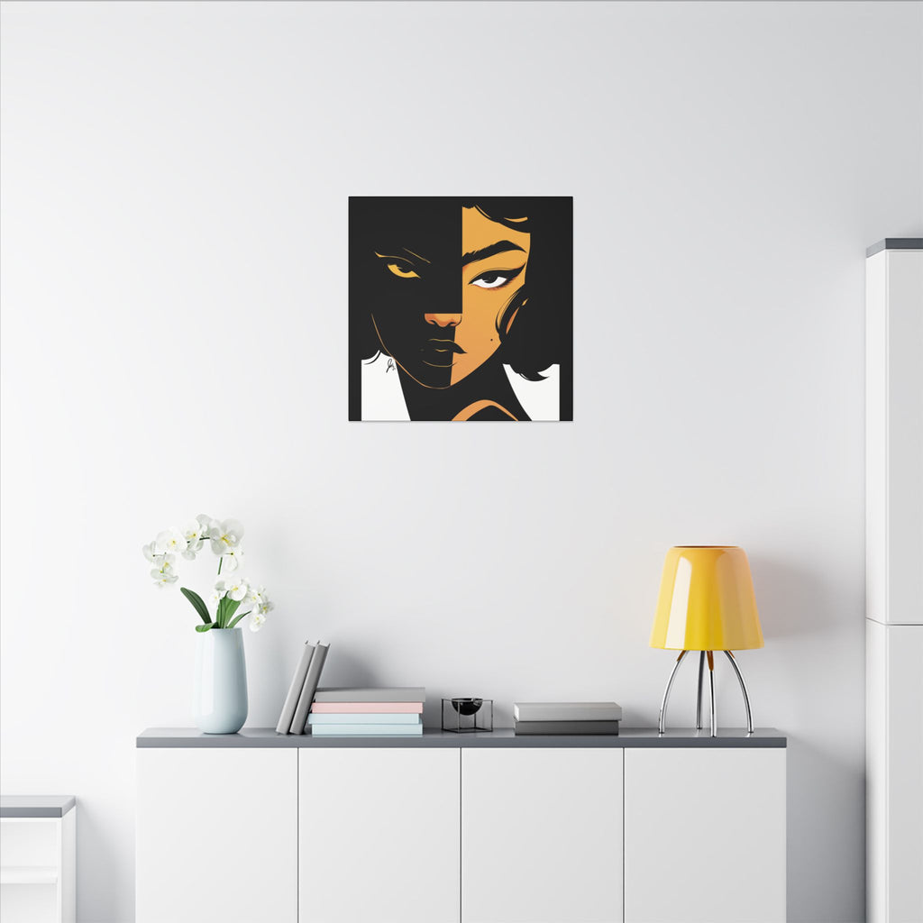 Dual-Tone Portrait Canvas — Bold Black & Gold Loyal Art