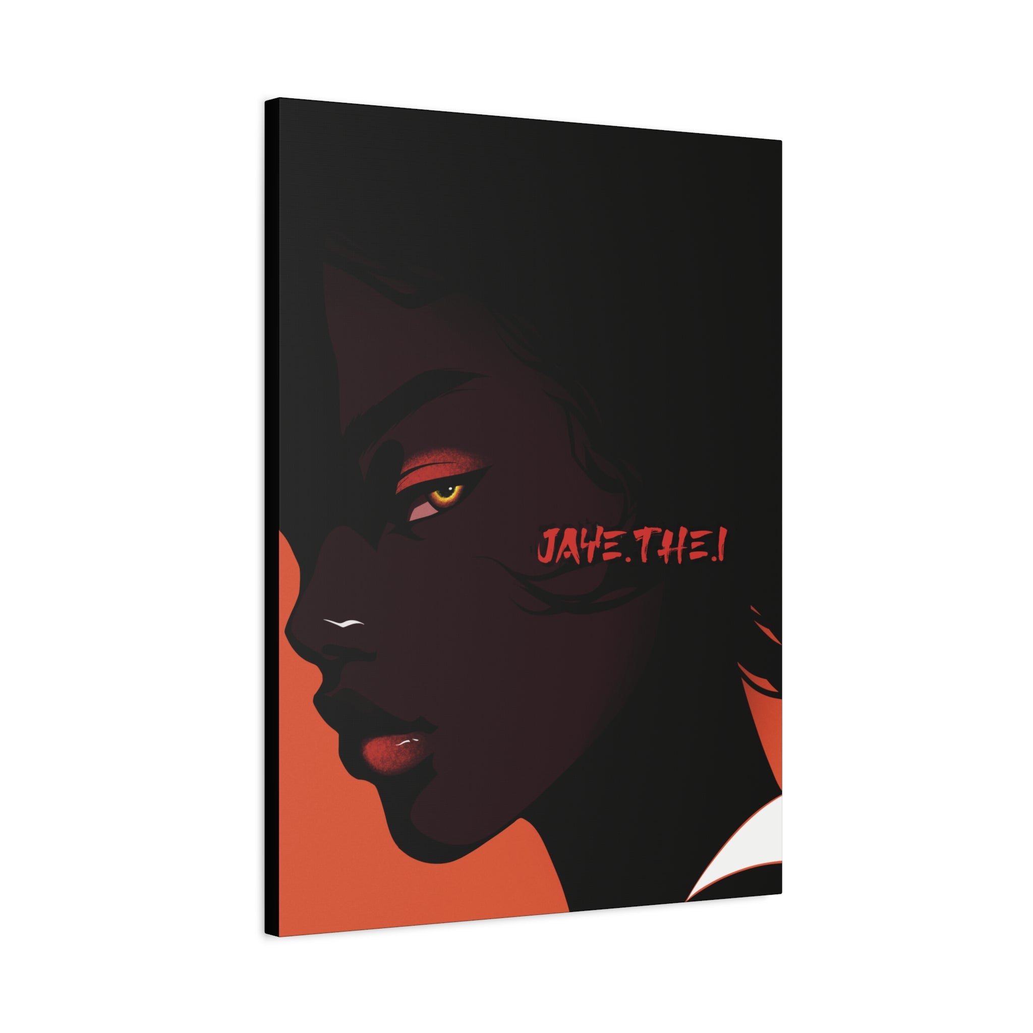 Side Eye Noir Portrait – Bold Afro Chic Portrait Art