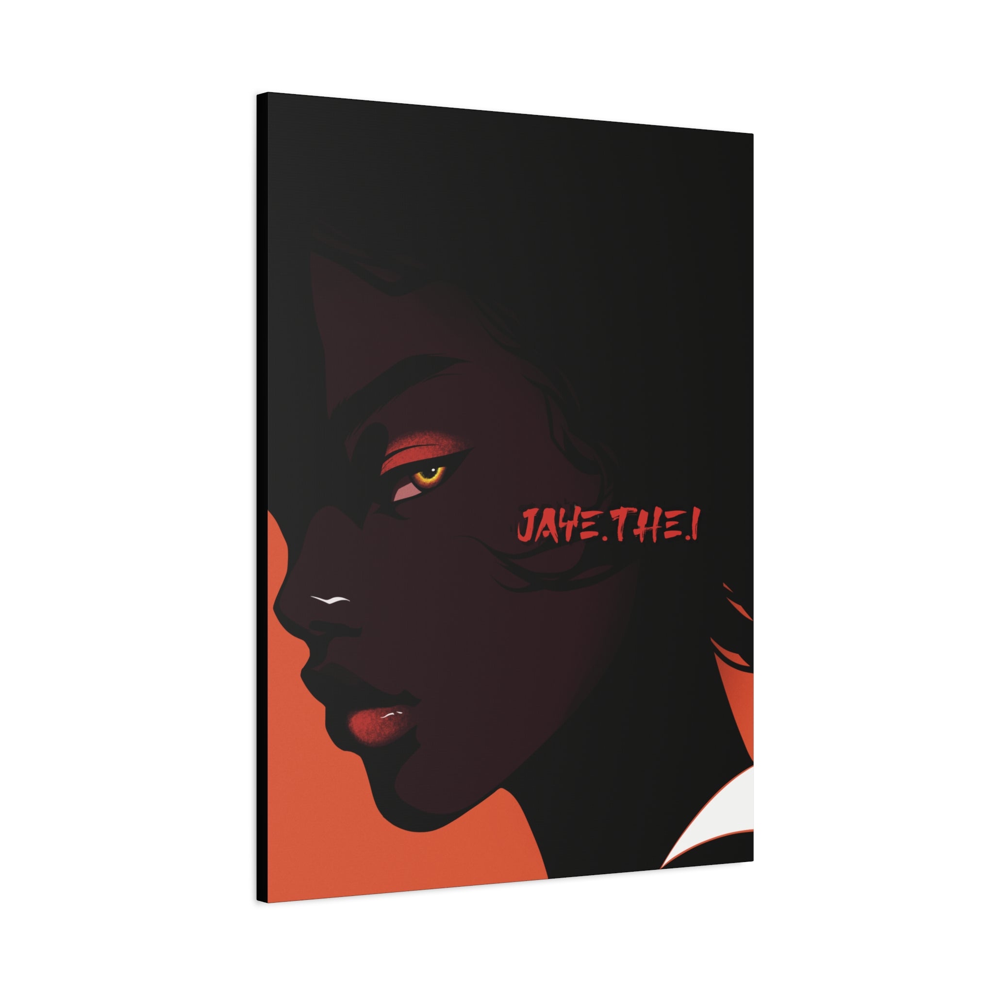 Side Eye Noir Portrait – Bold Afro Chic Portrait Art