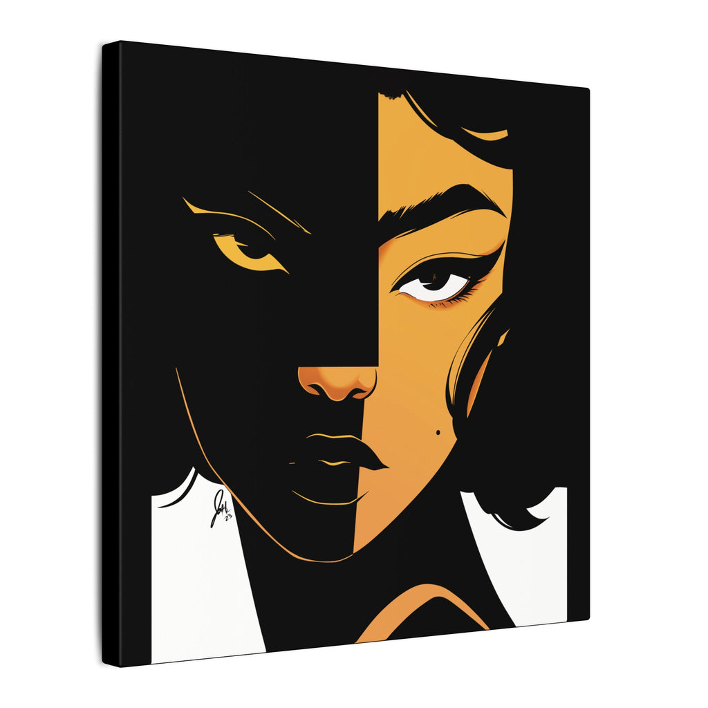 Dual-Tone Portrait Canvas — Bold Black & Gold Loyal Art