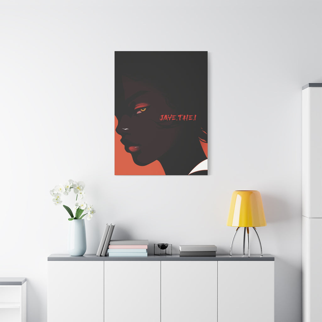 Side Eye Noir Portrait – Bold Afro Chic Portrait Art