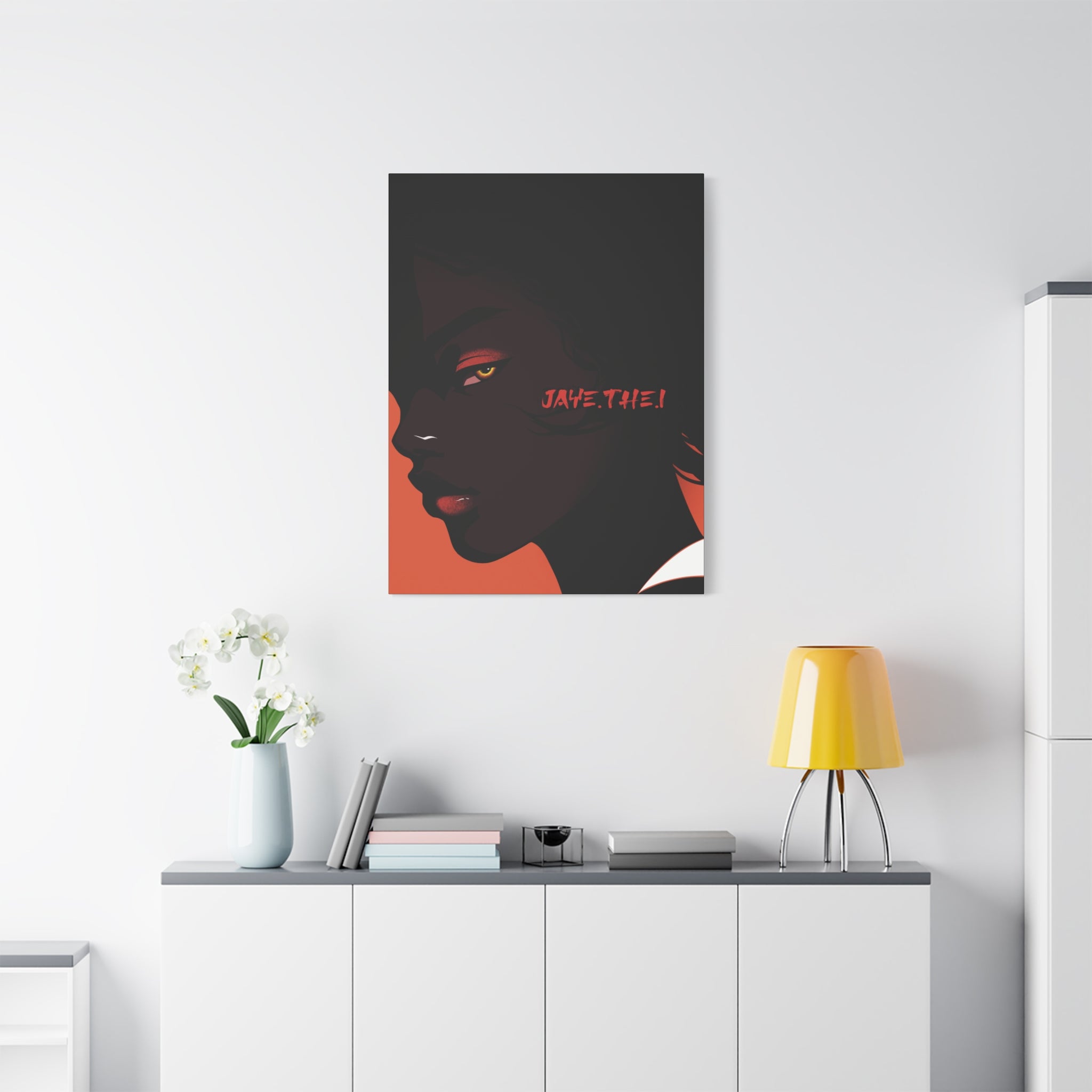 Side Eye Noir Portrait – Bold Afro Chic Portrait Art