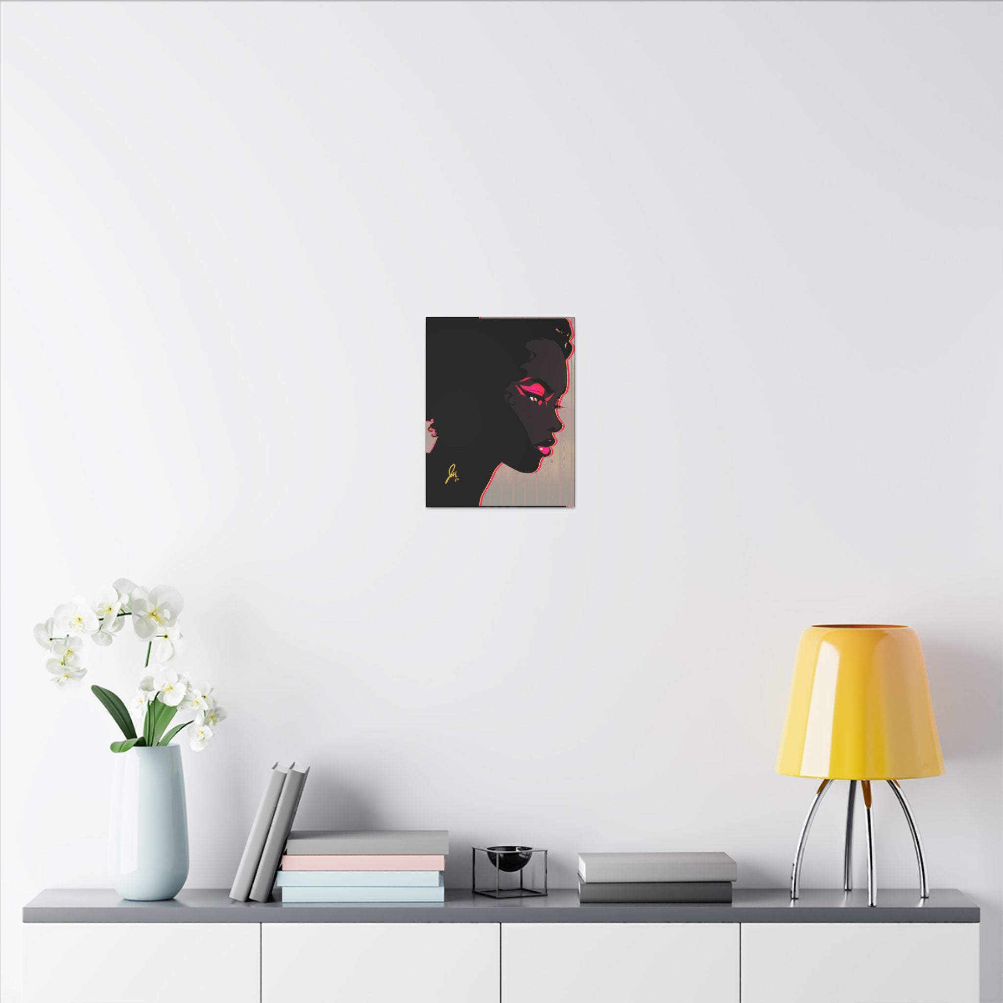 Bold Pink Noir Portrait — Wall Decor