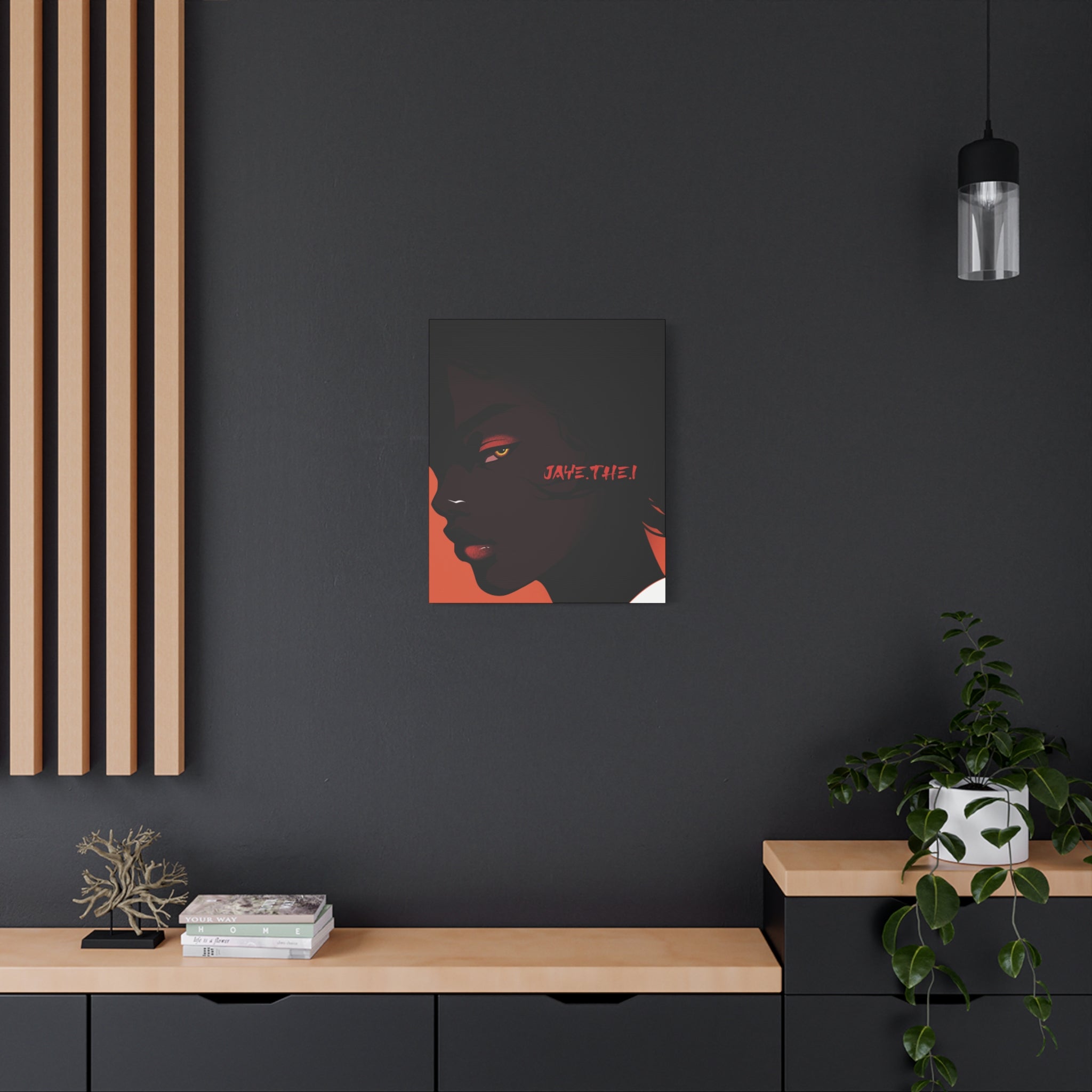 Side Eye Noir Portrait – Bold Afro Chic Portrait Art