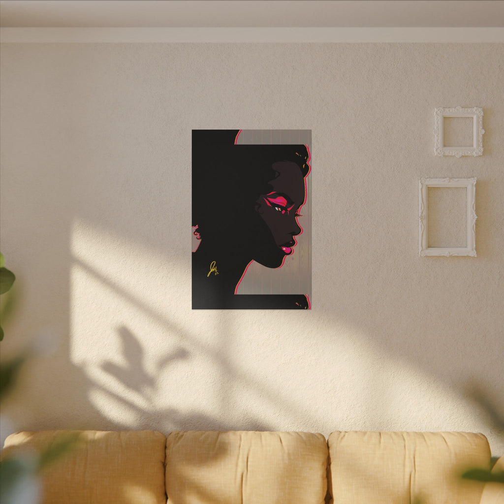 Bold Pink Noir Portrait — Wall Decor