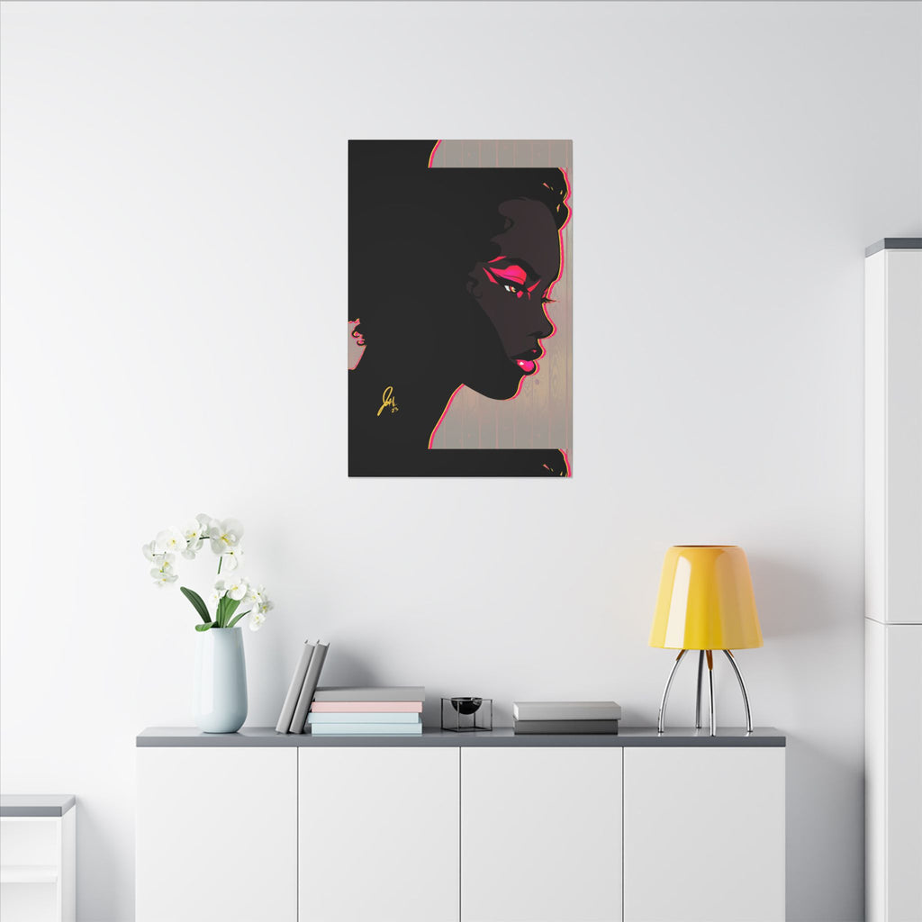 Bold Pink Noir Portrait — Wall Decor