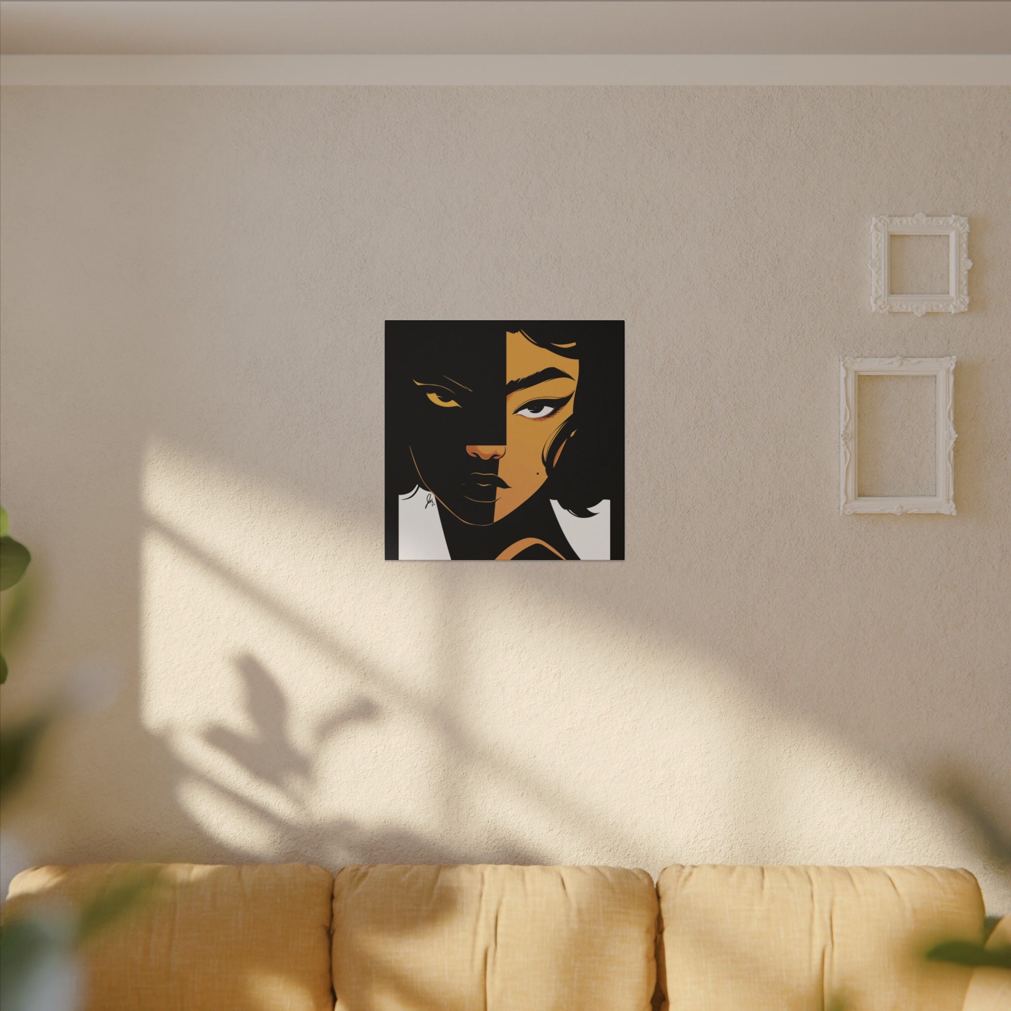 Dual-Tone Portrait Canvas — Bold Black & Gold Loyal Art