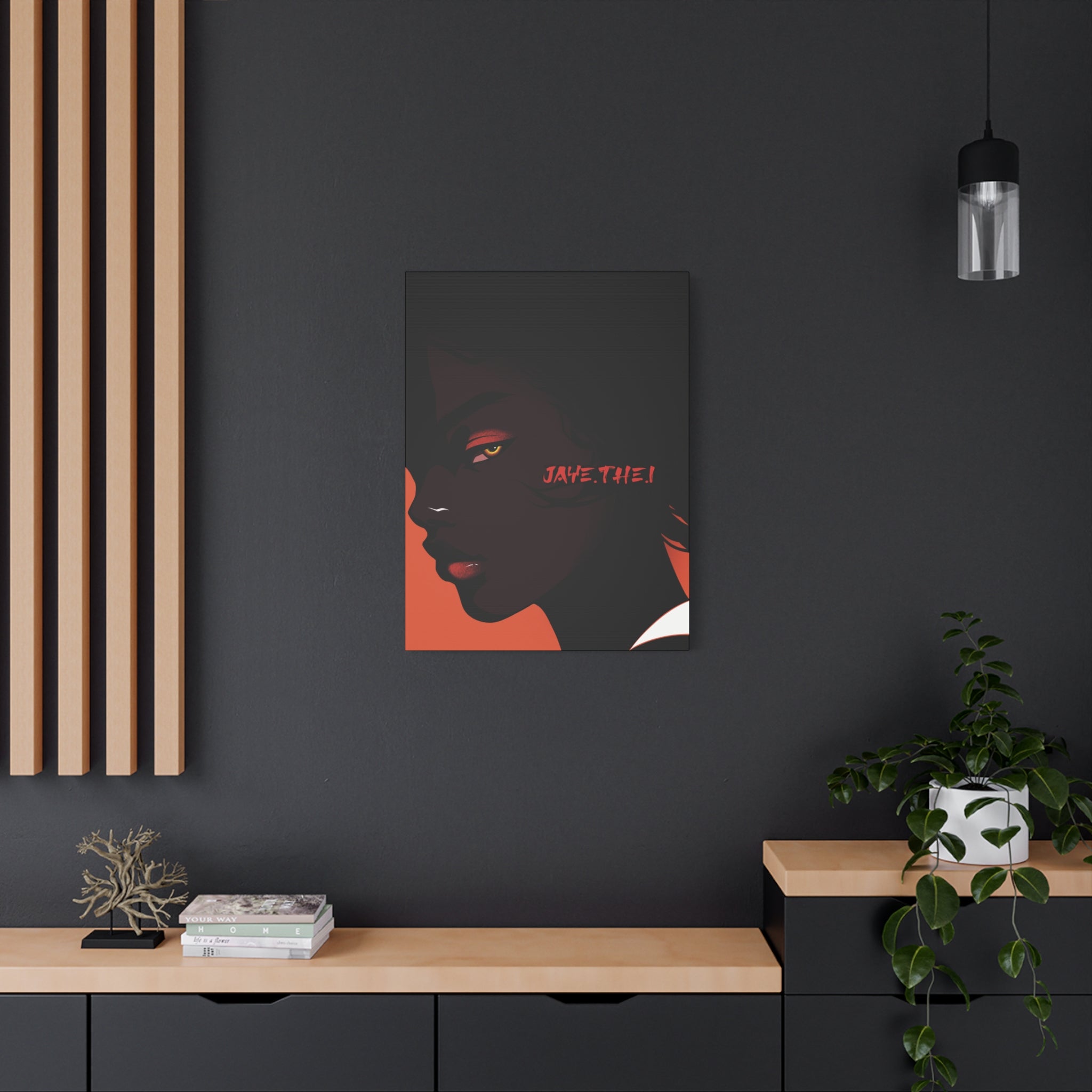 Side Eye Noir Portrait – Bold Afro Chic Portrait Art