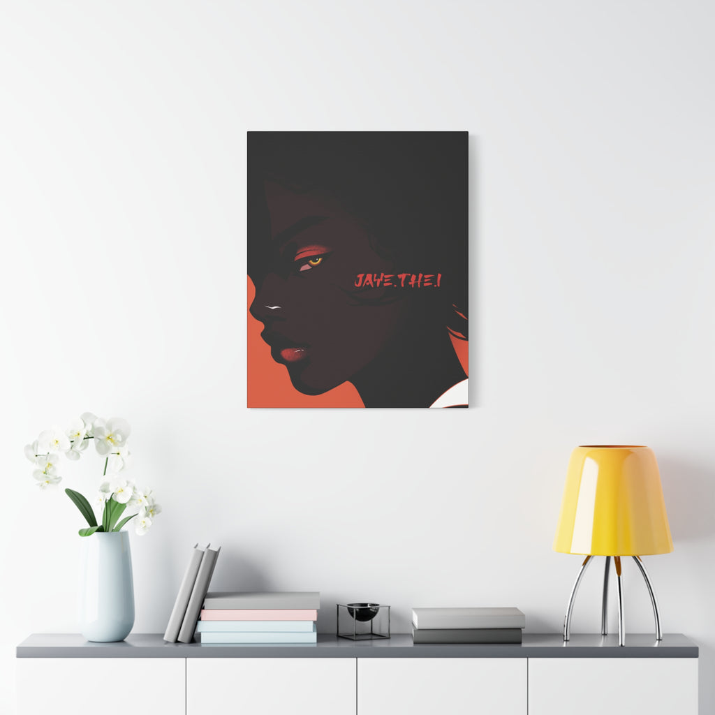Side Eye Noir Portrait – Bold Afro Chic Portrait Art