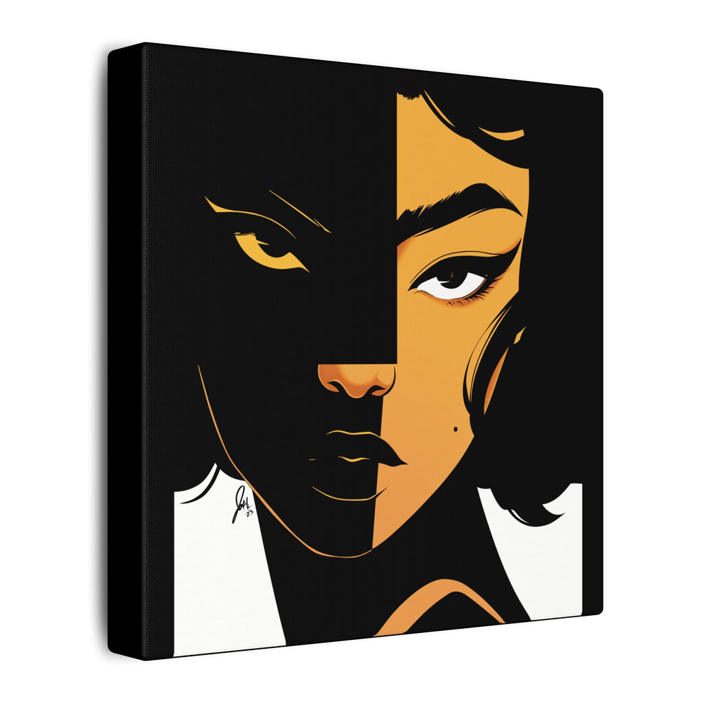 Dual-Tone Portrait Canvas — Bold Black & Gold Loyal Art