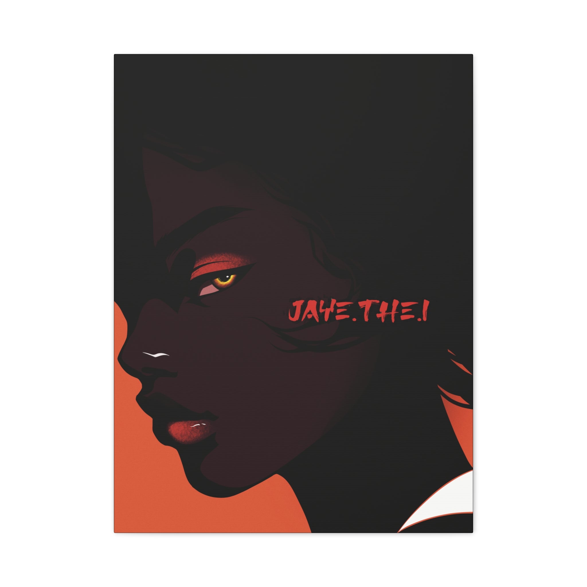 Side Eye Noir Portrait – Bold Afro Chic Portrait Art