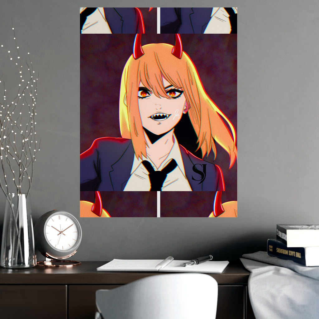 Chainsaw Man Power Matte Poster — Anime Devil Girl Wall Art (Vertical & Horizontal)